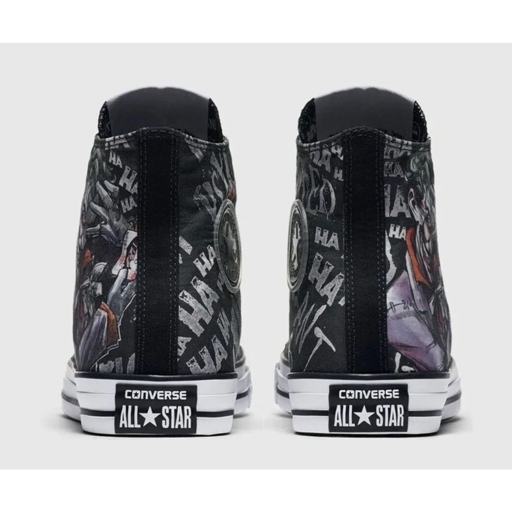 RARE New Converse X DC Joker Cosplay Grunge Graphic High Top Sneakers Womens 8.5 - Picture 6 of 14